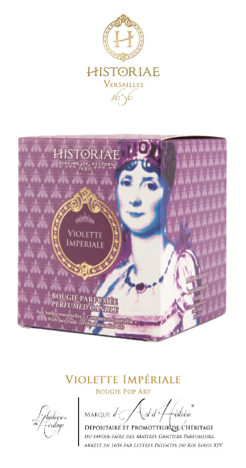HISTORIAE Violette Impériale - Bougie parfumée Pop Art 190g (50h)