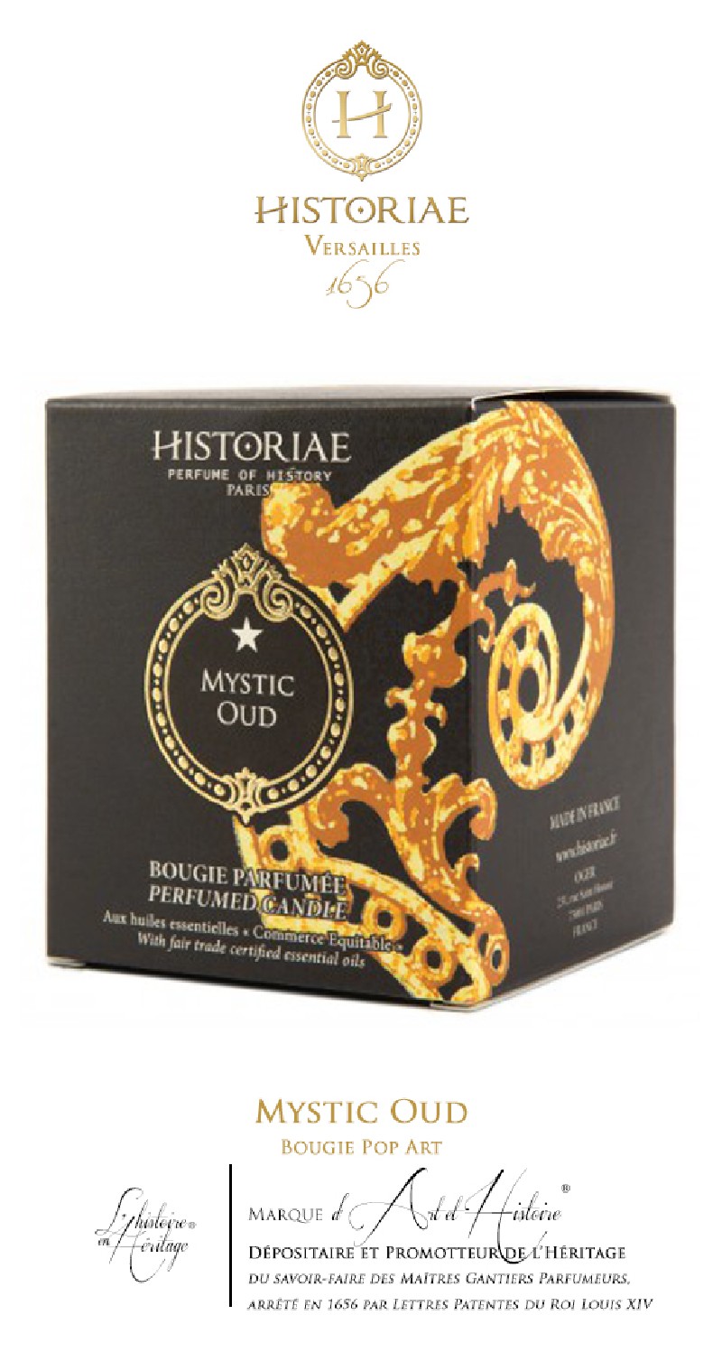 HISTORIAE Mystic Oud - Bougie Pop Art 190g (50 heures)