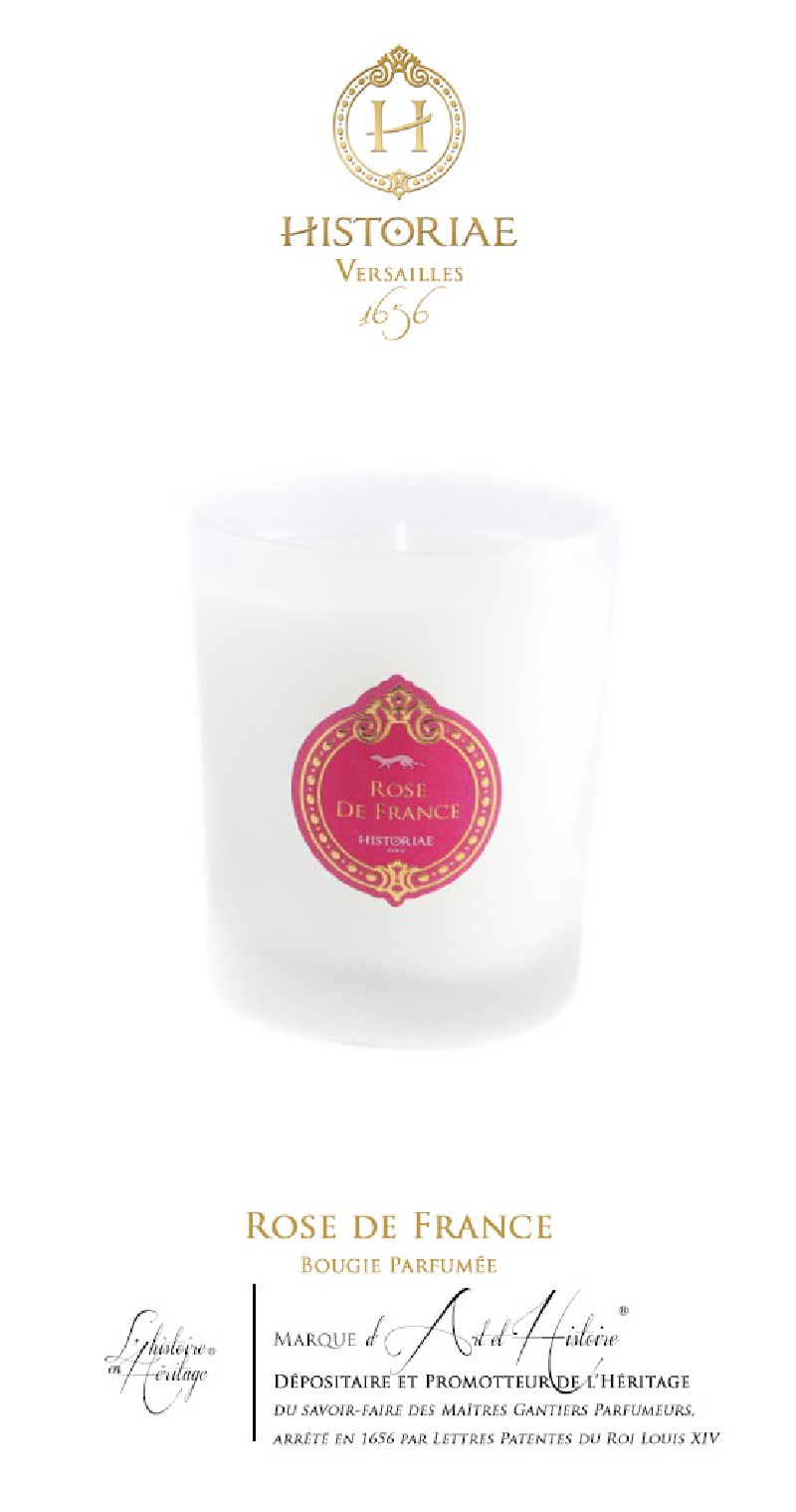 HISTORIAE Rose de France - Bougie parfumée 180g (40h)