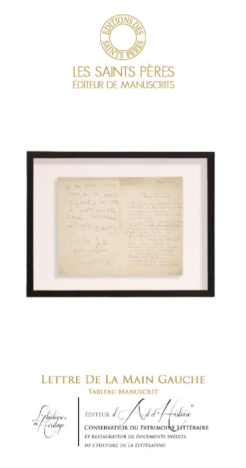 Lettre de la Main Gauche - Le Tableau Manuscrit Historique