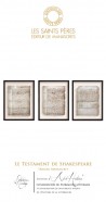 Le Testament de Shakespeare -  Tableau Manuscrit Historique 