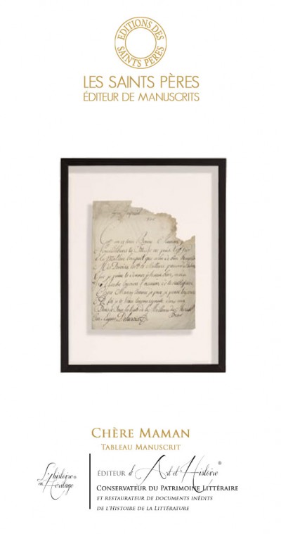 Chère Maman - Framed Manuscript of History